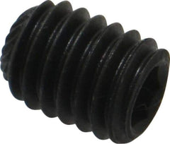 Value Collection - 3/8-16 UNC, 1/2" OAL, Knurled Cup Point Set Screw - Grade 8 Alloy Steel, 3/16" Key - Benchmark Tooling