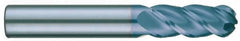 RobbJack - 3/8" Diam, 7/8" LOC, 4 Flute Solid Carbide Ball End Mill - AlTiN Finish, Single End, 2-1/2" OAL, 3/8" Shank Diam, Spiral Flute - Benchmark Tooling