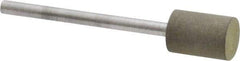 Made in USA - 3/8" Head Diam x 1/2" Head Thickness Diamond (Abrasive) Grinding Pin - 1/8" Shank Diam x 1-1/2" Shank Length, Very Fine Grade, 150 Grit - Benchmark Tooling