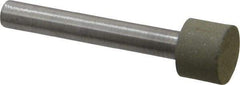 Made in USA - 1/2" Head Diam x 3/8" Head Thickness Diamond (Abrasive) Grinding Pin - 1/4" Shank Diam x 1-5/8" Shank Length, Very Fine Grade, 150 Grit - Benchmark Tooling