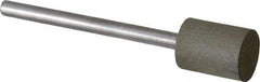 Made in USA - 3/8" Head Diam x 1/2" Head Thickness CBN Grinding Pin - 1/8" Shank Diam x 1-1/2" Shank Length, Very Fine Grade, 150 Grit - Benchmark Tooling