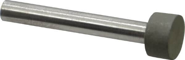 Made in USA - 1/2" Head Diam x 1/4" Head Thickness CBN Grinding Pin - 1/4" Shank Diam x 1-3/4" Shank Length, Very Fine Grade, 150 Grit - Benchmark Tooling