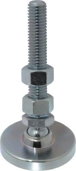 Gibraltar - 1/2-13 Bolt Thread, Studded Pivotal Stud Mount Leveling Pad & Mount - 3,500 Max Lb Capacity, 2" Base Diam - Benchmark Tooling