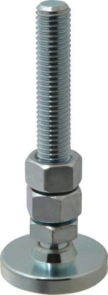 Gibraltar - 5/8-11 Bolt Thread, Studded Pivotal Stud Mount Leveling Pad & Mount - 5,000 Max Lb Capacity, 2" Base Diam - Benchmark Tooling