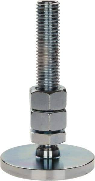 Gibraltar - 3/4-10 Bolt Thread, Studded Pivotal Stud Mount Leveling Pad & Mount - 6,000 Max Lb Capacity, 3" Base Diam - Benchmark Tooling