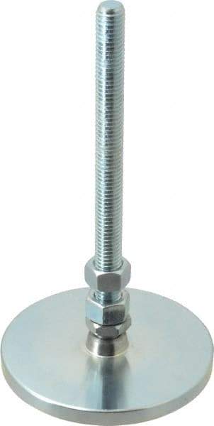 Gibraltar - 1/2-13 Bolt Thread, Studded Pivotal Stud Mount Leveling Pad & Mount - 3,500 Max Lb Capacity, 4" Base Diam - Benchmark Tooling