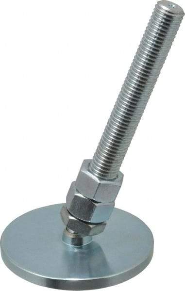 Gibraltar - 3/4-10 Bolt Thread, Studded Pivotal Stud Mount Leveling Pad & Mount - 6,000 Max Lb Capacity, 4" Base Diam - Benchmark Tooling