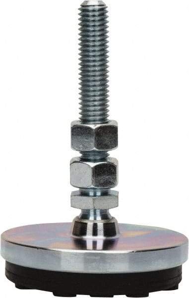 Gibraltar - 1/2-13 Bolt Thread, Studded Pivotal Stud Mount Leveling Pad & Mount - 3,000 Max Lb Capacity, 3" Base Diam - Benchmark Tooling