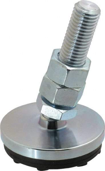 Gibraltar - 3/4-10 Bolt Thread, Studded Pivotal Stud Mount Leveling Pad & Mount - 5,500 Max Lb Capacity, 3" Base Diam - Benchmark Tooling