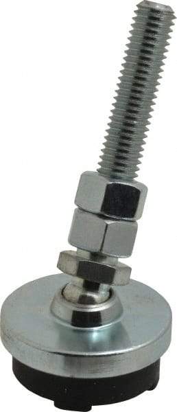 Gibraltar - 1/2-13 Bolt Thread, Studded Pivotal Stud Mount Leveling Pad & Mount - 3,500 Max Lb Capacity, 2" Base Diam - Benchmark Tooling