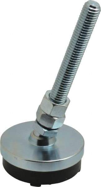 Gibraltar - 1/2-13 Bolt Thread, Studded Pivotal Stud Mount Leveling Pad & Mount - 3,500 Max Lb Capacity, 2-1/2" Base Diam - Benchmark Tooling