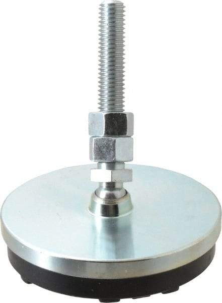 Gibraltar - 1/2-13 Bolt Thread, Studded Pivotal Stud Mount Leveling Pad & Mount - 3,500 Max Lb Capacity, 4" Base Diam - Benchmark Tooling