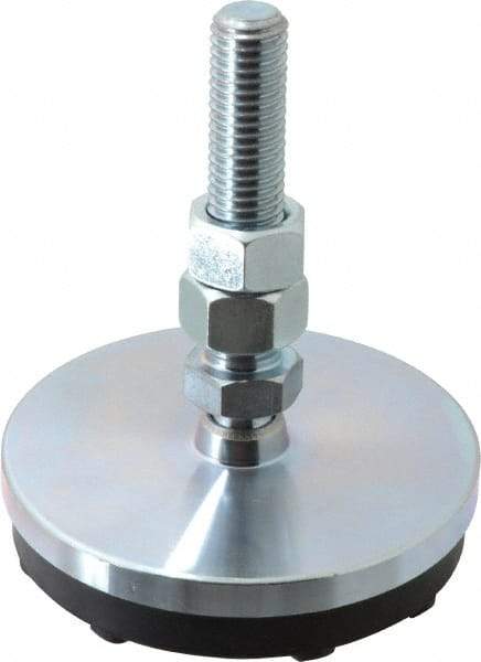 Gibraltar - 5/8-11 Bolt Thread, Studded Pivotal Stud Mount Leveling Pad & Mount - 5,000 Max Lb Capacity, 4" Base Diam - Benchmark Tooling