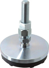 Gibraltar - 5/8-11 Bolt Thread, Studded Pivotal Stud Mount Leveling Pad & Mount - 5,000 Max Lb Capacity, 4" Base Diam - Benchmark Tooling