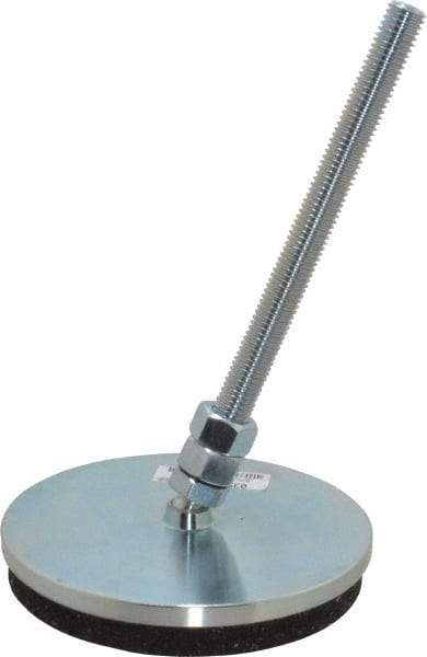 Gibraltar - 5/8-11 Bolt Thread, Studded Pivotal Stud Mount Leveling Pad & Mount - 5,000 Max Lb Capacity, 6" Base Diam - Benchmark Tooling