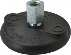 Gibraltar - 5000 Lb Capacity, 1/2-13 Thread, 1-5/8" OAL, Steel Stud, Tapped Pivotal Socket Mount Leveling Mount - Material Grade 1214, 3" Base Diam, Glass Filled Nylon Pad - Benchmark Tooling