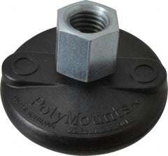 Gibraltar - 5000 Lb Capacity, 3/4-10 Thread, 1-5/8" OAL, Steel Stud, Tapped Pivotal Socket Mount Leveling Mount - Material Grade 1214, 3" Base Diam, Steel Pad - Benchmark Tooling