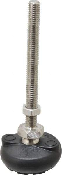 Gibraltar - 3/8-16 Bolt Thread, Studded Pivotal Stud Mount Leveling Pad & Mount - 4,000 Max Lb Capacity, 2" Base Diam - Benchmark Tooling