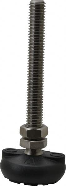 Gibraltar - 1/2-13 Bolt Thread, Studded Pivotal Stud Mount Leveling Pad & Mount - 4,000 Max Lb Capacity, 2" Base Diam - Benchmark Tooling