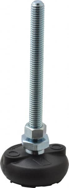 Gibraltar - 3/8-16 Bolt Thread, Studded Pivotal Stud Mount Leveling Pad & Mount - 4,000 Max Lb Capacity, 2" Base Diam - Benchmark Tooling