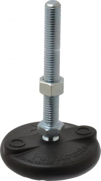 Gibraltar - 1/2-13 Bolt Thread, Studded Pivotal Stud Mount Leveling Pad & Mount - 5,000 Max Lb Capacity, 3" Base Diam - Benchmark Tooling