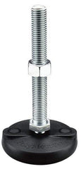 Gibraltar - M20 Bolt Thread, Studded Pivotal Stud Mount Leveling Pad & Mount - 2,270 Kg Capacity, 76mm Base Diam - Benchmark Tooling