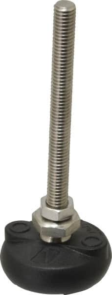 Gibraltar - 3/8-16 Bolt Thread, Studded Pivotal Stud Mount Leveling Pad & Mount - 4,000 Max Lb Capacity, 2" Base Diam - Benchmark Tooling