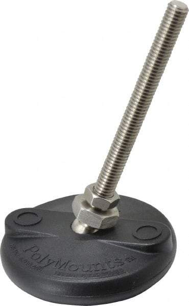 Gibraltar - 3/8-16 Bolt Thread, Studded Pivotal Stud Mount Leveling Pad & Mount - 5,000 Max Lb Capacity, 3" Base Diam - Benchmark Tooling