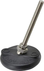 Gibraltar - 3/8-16 Bolt Thread, Studded Pivotal Stud Mount Leveling Pad & Mount - 5,000 Max Lb Capacity, 3" Base Diam - Benchmark Tooling