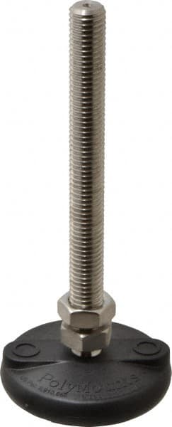 Gibraltar - 5/8-11 Bolt Thread, Studded Pivotal Stud Mount Leveling Pad & Mount - 5,000 Max Lb Capacity, 3" Base Diam - Benchmark Tooling