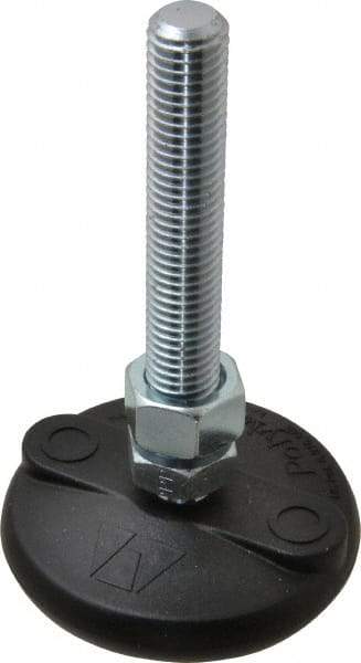 Gibraltar - 5/8-11 Bolt Thread, Studded Pivotal Stud Mount Leveling Pad & Mount - 5,000 Max Lb Capacity, 3" Base Diam - Benchmark Tooling