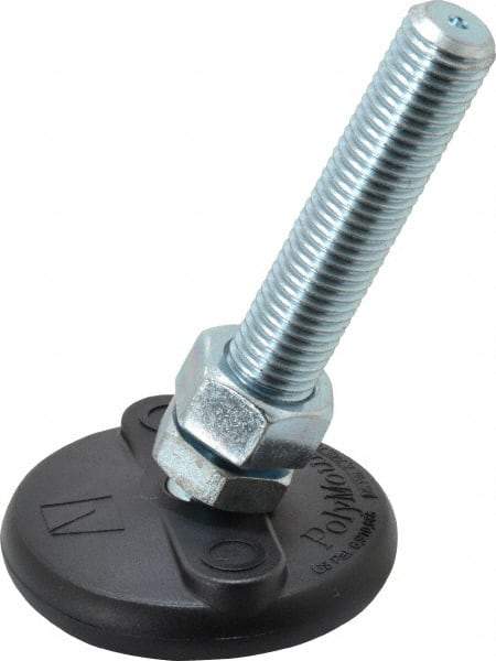 Gibraltar - 3/4-10 Bolt Thread, Studded Pivotal Stud Mount Leveling Pad & Mount - 5,000 Max Lb Capacity, 3" Base Diam - Benchmark Tooling