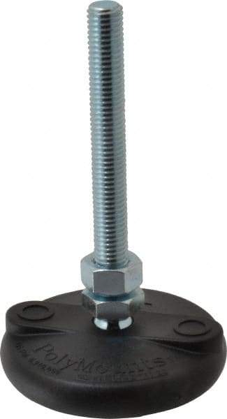 Gibraltar - M12 Bolt Thread, Studded Pivotal Stud Mount Leveling Pad & Mount - 2,270 Kg Capacity, 76mm Base Diam - Benchmark Tooling