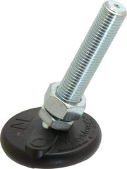 Gibraltar - M20 Bolt Thread, Studded Pivotal Stud Mount Leveling Pad & Mount - 2,270 Kg Capacity, 76mm Base Diam - Benchmark Tooling