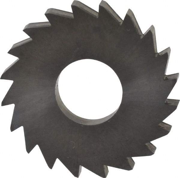 Made in USA - 1" Diam x 1/8" Blade Thickness x 3/8" Arbor Hole Diam, 20 Tooth Slitting and Slotting Saw - Arbor Connection, Right Hand, Uncoated, Solid Carbide, Concave Ground - Benchmark Tooling