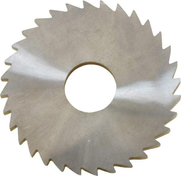 Made in USA - 1-3/4" Diam x 1/8" Blade Thickness x 1/2" Arbor Hole Diam, 32 Tooth Slitting and Slotting Saw - Arbor Connection, Solid Carbide, Concave Ground - Benchmark Tooling