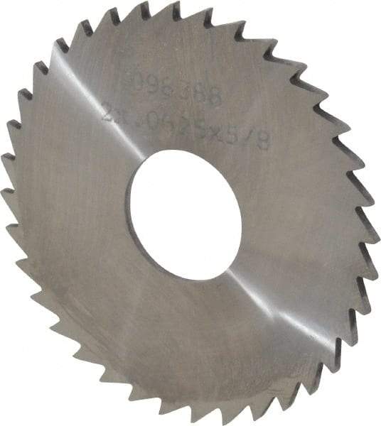 Made in USA - 2" Diam x 1/16" Blade Thickness x 5/8" Arbor Hole Diam, 36 Tooth Slitting and Slotting Saw - Arbor Connection, Uncoated, Solid Carbide, Concave Ground - Benchmark Tooling