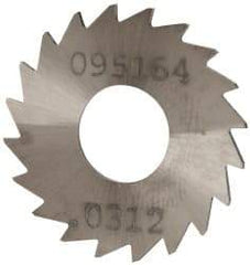 Made in USA - 1" Diam x 0.0313" Blade Thickness x 3/8" Arbor Hole Diam, 20 Tooth Slitting and Slotting Saw - Arbor Connection, Right Hand, Uncoated, Solid Carbide, Concave Ground - Benchmark Tooling