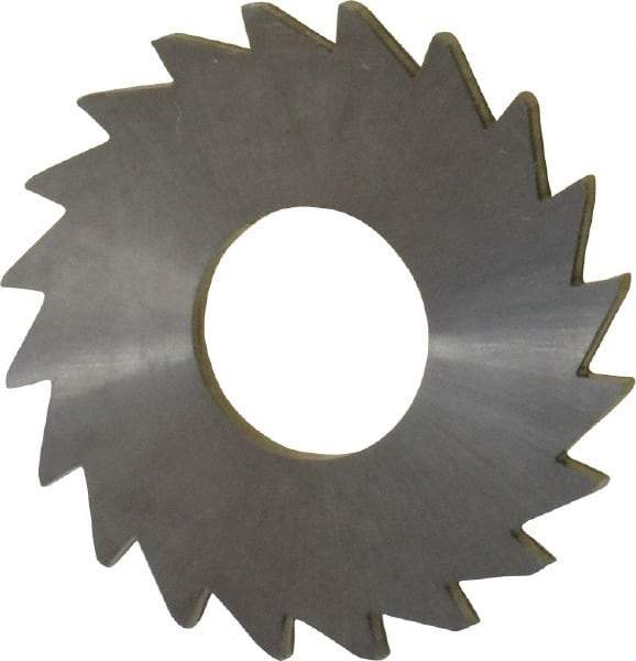 Made in USA - 1" Diam x 1/16" Blade Thickness x 3/8" Arbor Hole Diam, 20 Tooth Slitting and Slotting Saw - Arbor Connection, Right Hand, Uncoated, Solid Carbide, Concave Ground - Benchmark Tooling