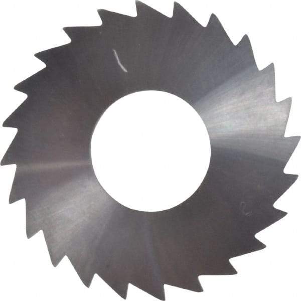 Made in USA - 1-1/4" Diam x 1/16" Blade Thickness x 1/2" Arbor Hole Diam, 24 Tooth Slitting and Slotting Saw - Arbor Connection, Right Hand, Uncoated, Solid Carbide, Concave Ground - Benchmark Tooling