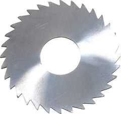 Made in USA - 1-1/2" Diam x 0.0313" Blade Thickness x 1/2" Arbor Hole Diam, 32 Tooth Slitting and Slotting Saw - Arbor Connection, Uncoated, Solid Carbide, Concave Ground - Benchmark Tooling