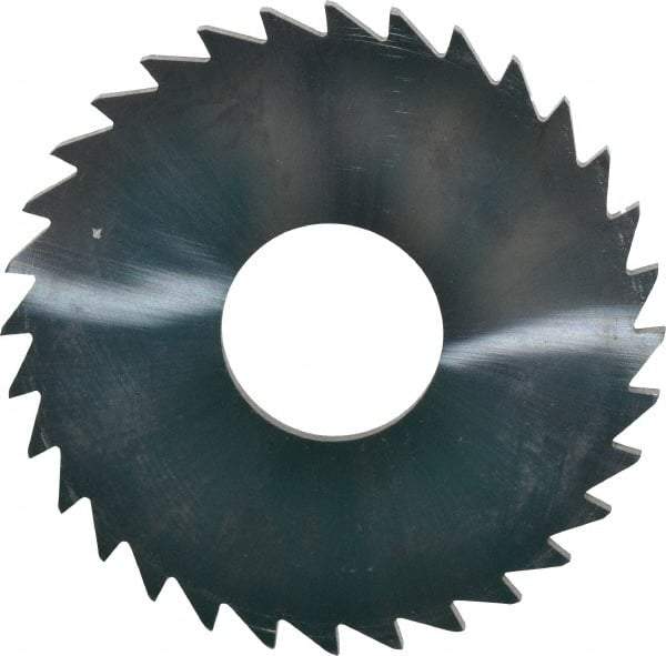 Made in USA - 1-1/2" Diam x 1/16" Blade Thickness x 1/2" Arbor Hole Diam, 32 Tooth Slitting and Slotting Saw - Arbor Connection, Uncoated, Solid Carbide, Concave Ground - Benchmark Tooling