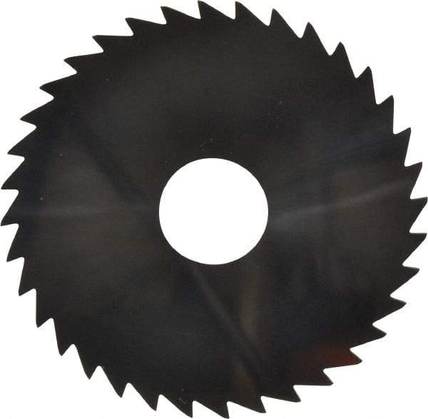 Made in USA - 2" Diam x 0.0313" Blade Thickness x 1/2" Arbor Hole Diam, 36 Tooth Slitting and Slotting Saw - Arbor Connection, Uncoated, Solid Carbide, Concave Ground - Benchmark Tooling