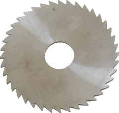 Made in USA - 2" Diam x 1/16" Blade Thickness x 1/2" Arbor Hole Diam, 40 Tooth Slitting and Slotting Saw - Arbor Connection, Right Hand, Uncoated, Solid Carbide, 5° Rake, Concave Ground - Benchmark Tooling