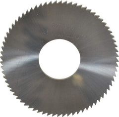 Made in USA - 2-1/2" Diam x 1/8" Blade Thickness x 7/8" Arbor Hole Diam, 72 Tooth Slitting and Slotting Saw - Arbor Connection, Solid Carbide, Concave Ground - Benchmark Tooling