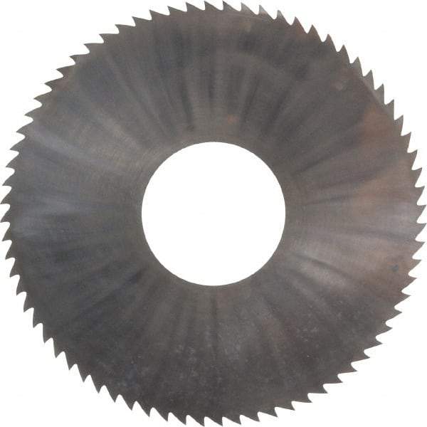 Made in USA - 3" Diam x 0.0312" Blade Thickness x 1" Arbor Hole Diam, 72 Tooth Slitting and Slotting Saw - Arbor Connection, Right Hand, Uncoated, Solid Carbide, 5° Rake, Concave Ground - Benchmark Tooling