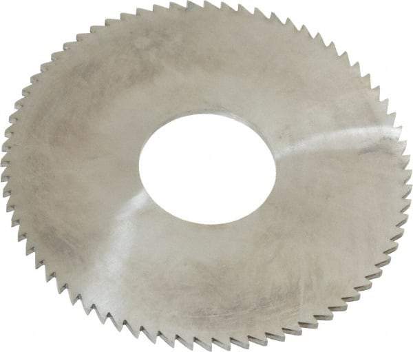 Made in USA - 3" Diam x 0.0781" Blade Thickness x 1" Arbor Hole Diam, 72 Tooth Slitting and Slotting Saw - Arbor Connection, Right Hand, Uncoated, Solid Carbide, 5° Rake, Concave Ground - Benchmark Tooling