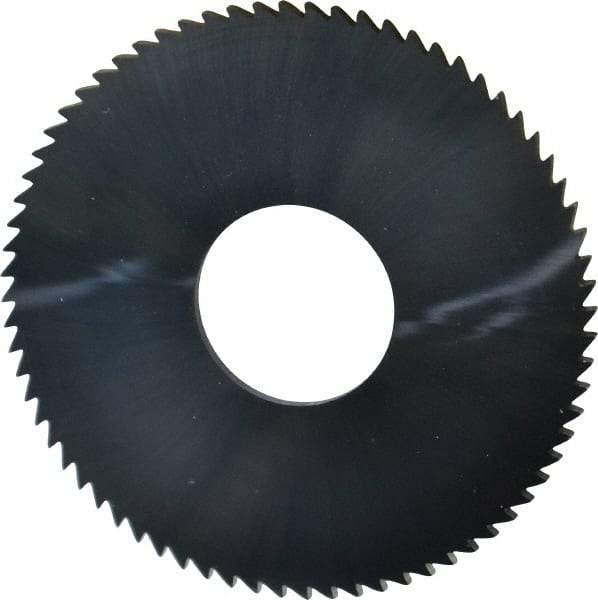 Made in USA - 3" Diam x 0.0938" Blade Thickness x 1" Arbor Hole Diam, 72 Tooth Slitting and Slotting Saw - Arbor Connection, Right Hand, Uncoated, Solid Carbide, 5° Rake, Concave Ground - Benchmark Tooling