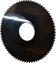 Made in USA - 3-1/2" Diam x 1/16" Blade Thickness x 1" Arbor Hole Diam, 72 Tooth Slitting and Slotting Saw - Arbor Connection, Solid Carbide, Concave Ground - Benchmark Tooling