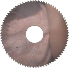 Made in USA - 4" Diam x 1/16" Blade Thickness x 1" Arbor Hole Diam, 80 Tooth Slitting and Slotting Saw - Arbor Connection, Right Hand, Uncoated, Solid Carbide, 5° Rake, Concave Ground - Benchmark Tooling